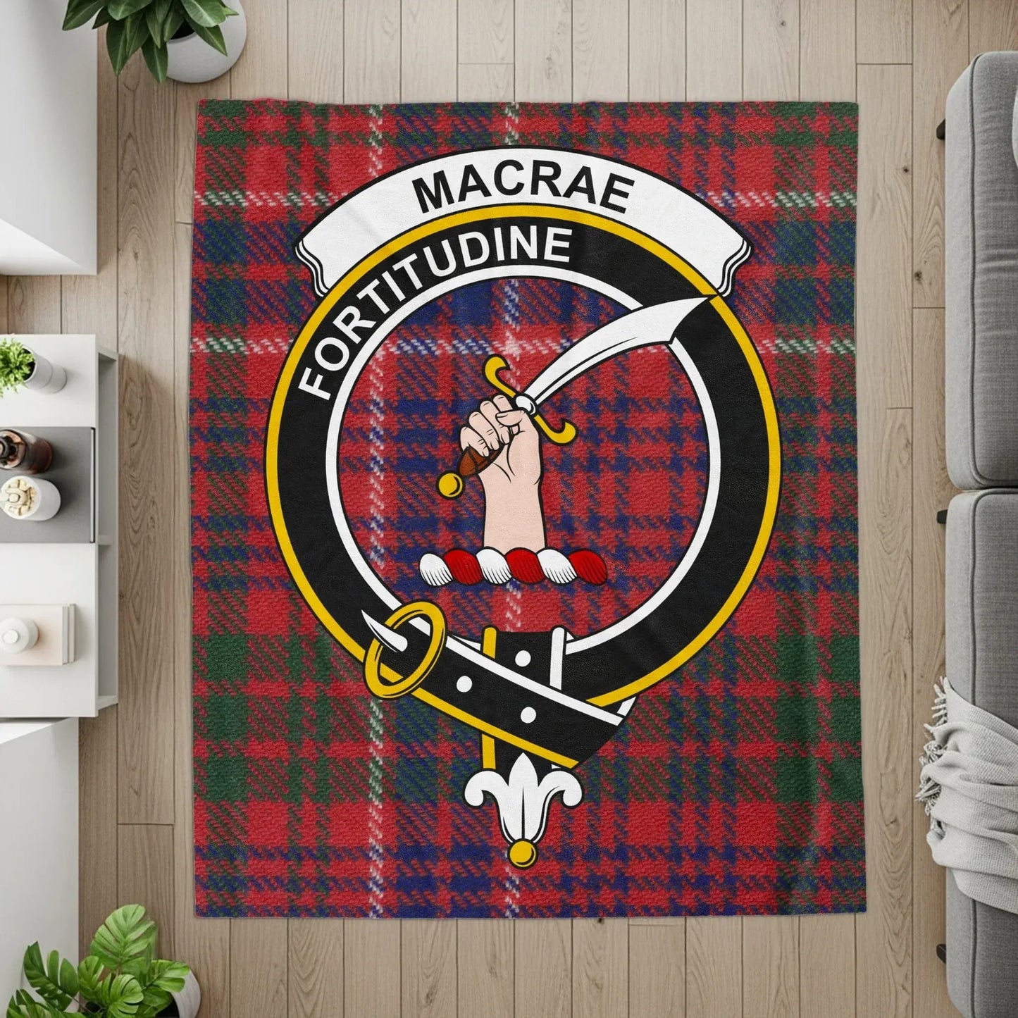 MacRae Fortitudine Scottish Clan Badge Tartan product