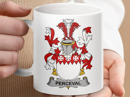 Perceval Family Coat of Arms Mug - Celtic Ancestry Gifts