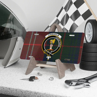 Chisholm Ferict Fire Tartan Design License Plate product
