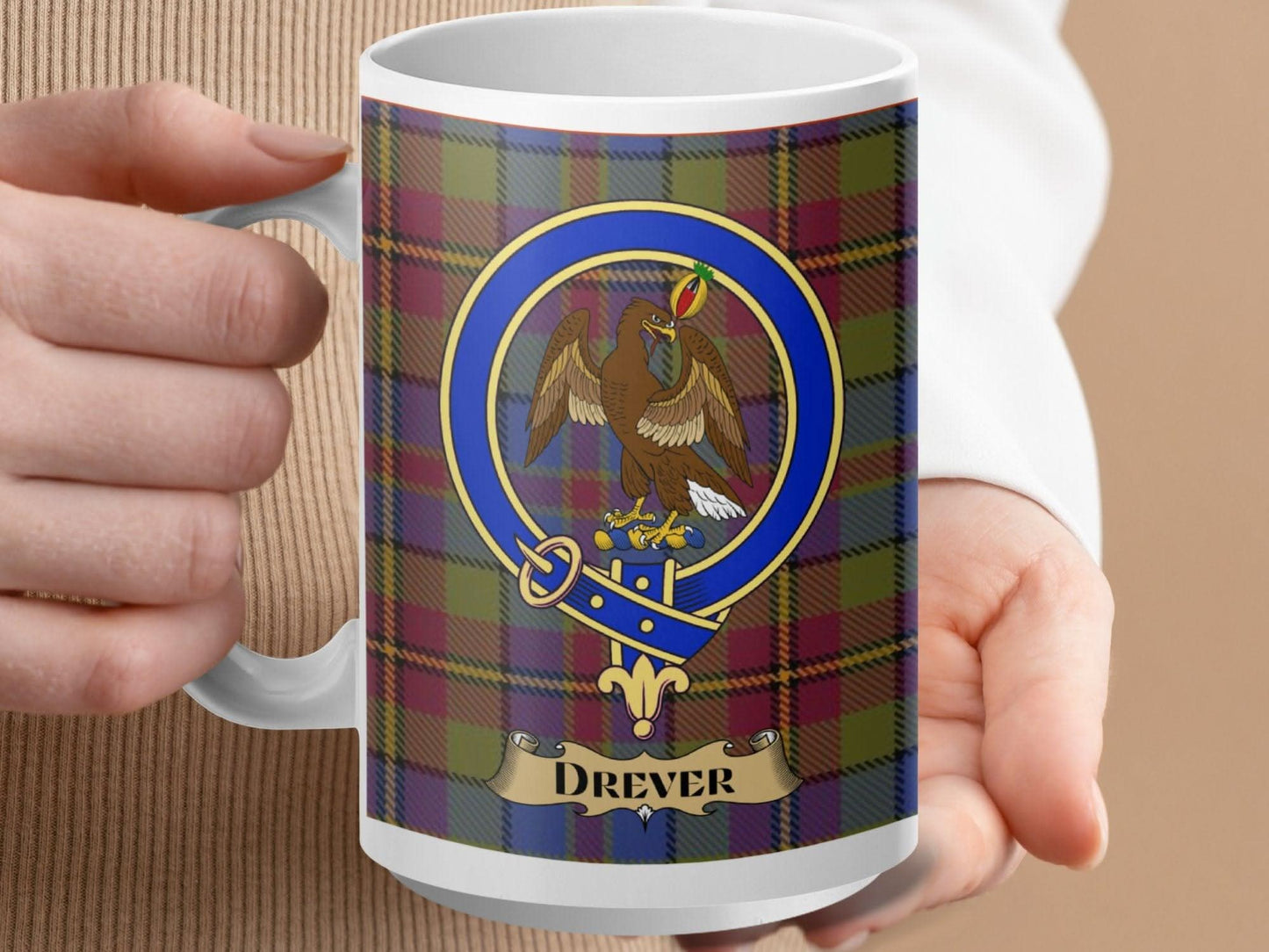 Drever Eagle Clan Tartan Design Coffee Mug product