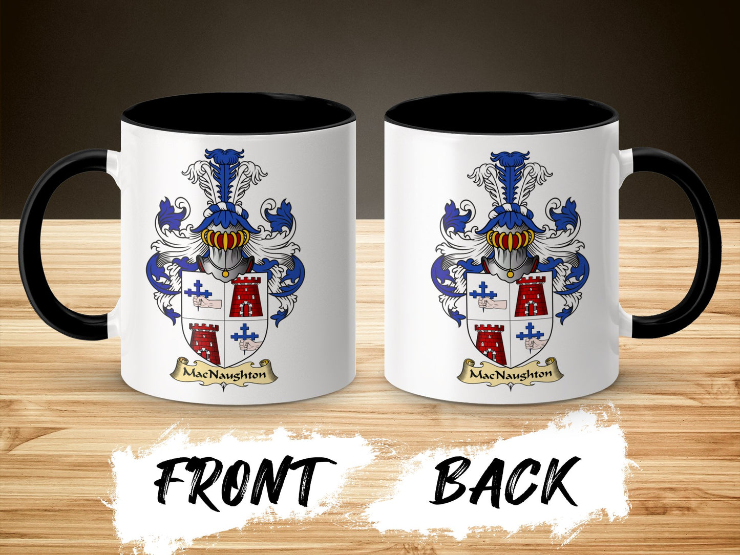 MacNaughton Scottish Clan Coat of Arms Accent Coffee Mug - Living Stone Gifts