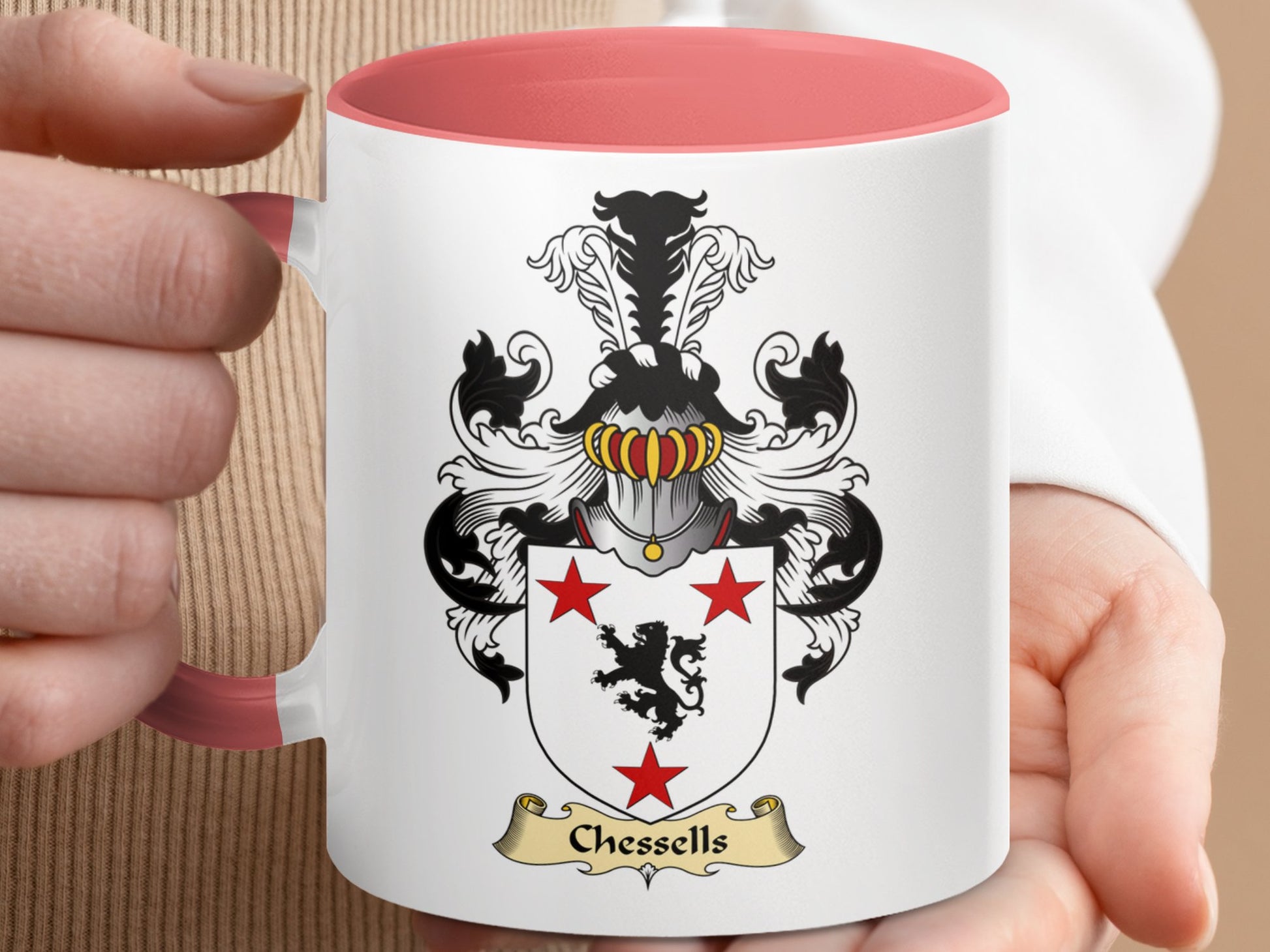 Clan Chessells Scottish Coat of Arms Accent Mug - Living Stone Gifts