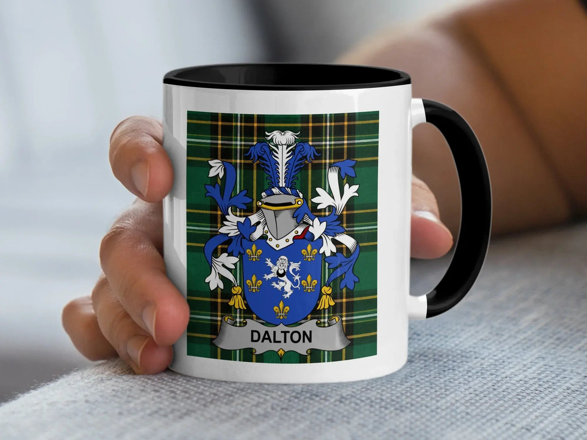 Dalton Irish family crest black accent mug