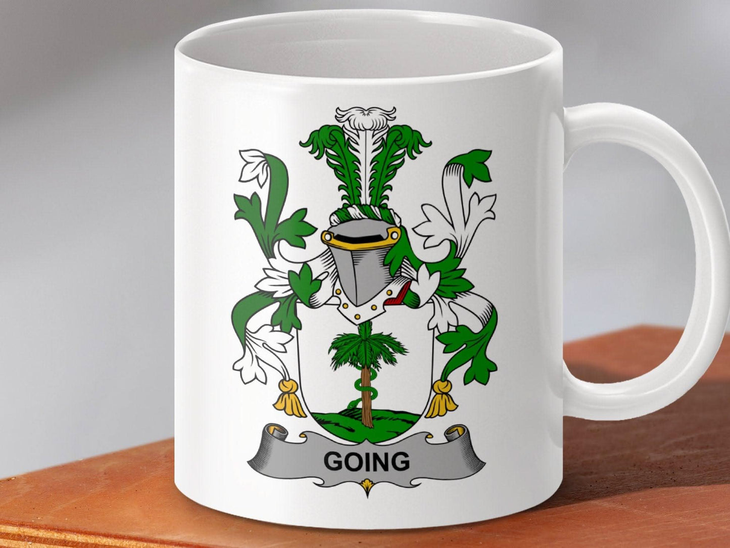 Going Surname Irish Family Crest Mug - Celtic Ancestry Gifts