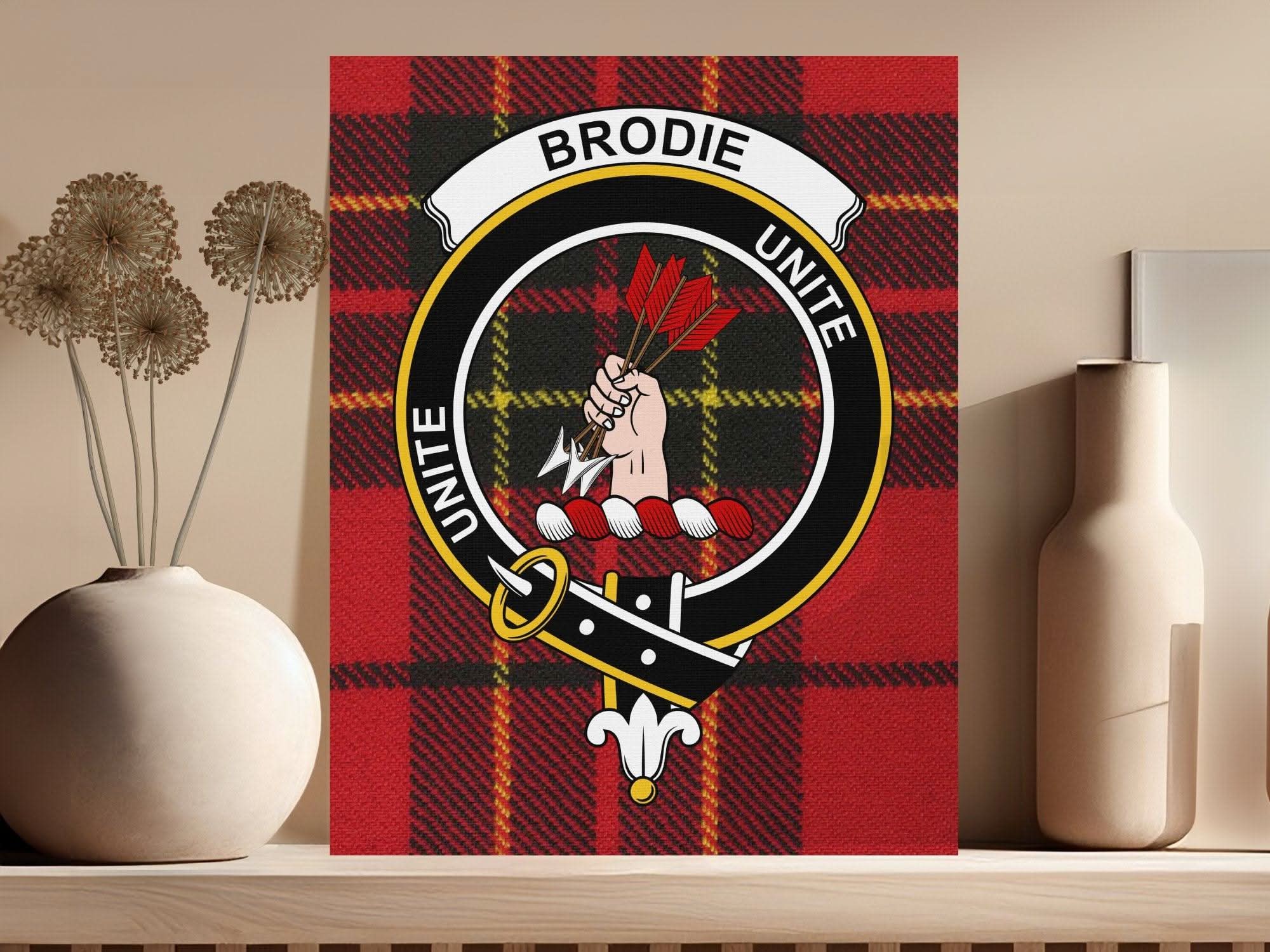 Brodie Scottish Tartan Crest Canvas - Celtic Ancestry Gifts