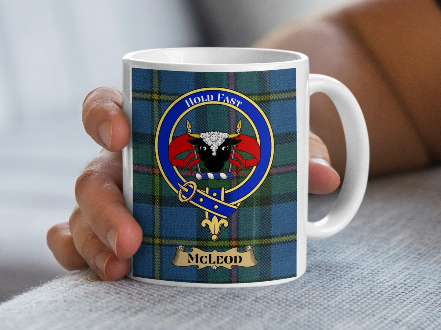 McLeod Clan Crest Tartan Hold Fast Scottish Mug - Living Stone Gifts