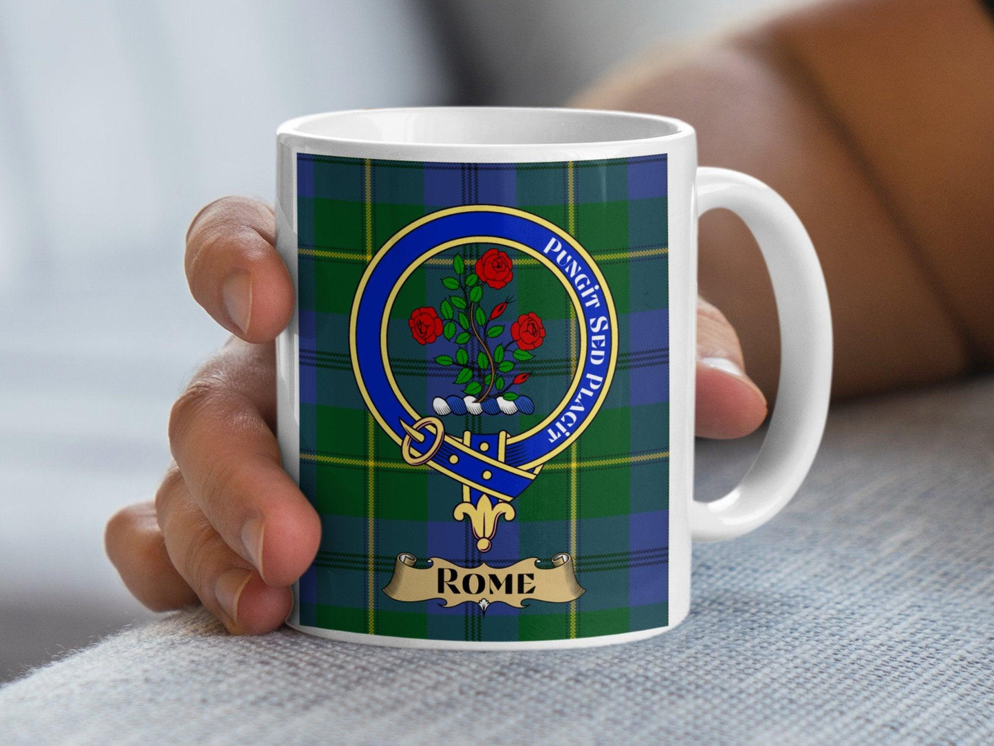 Rome Scottish Clan Tartan Crest Mug - Living Stone Gifts