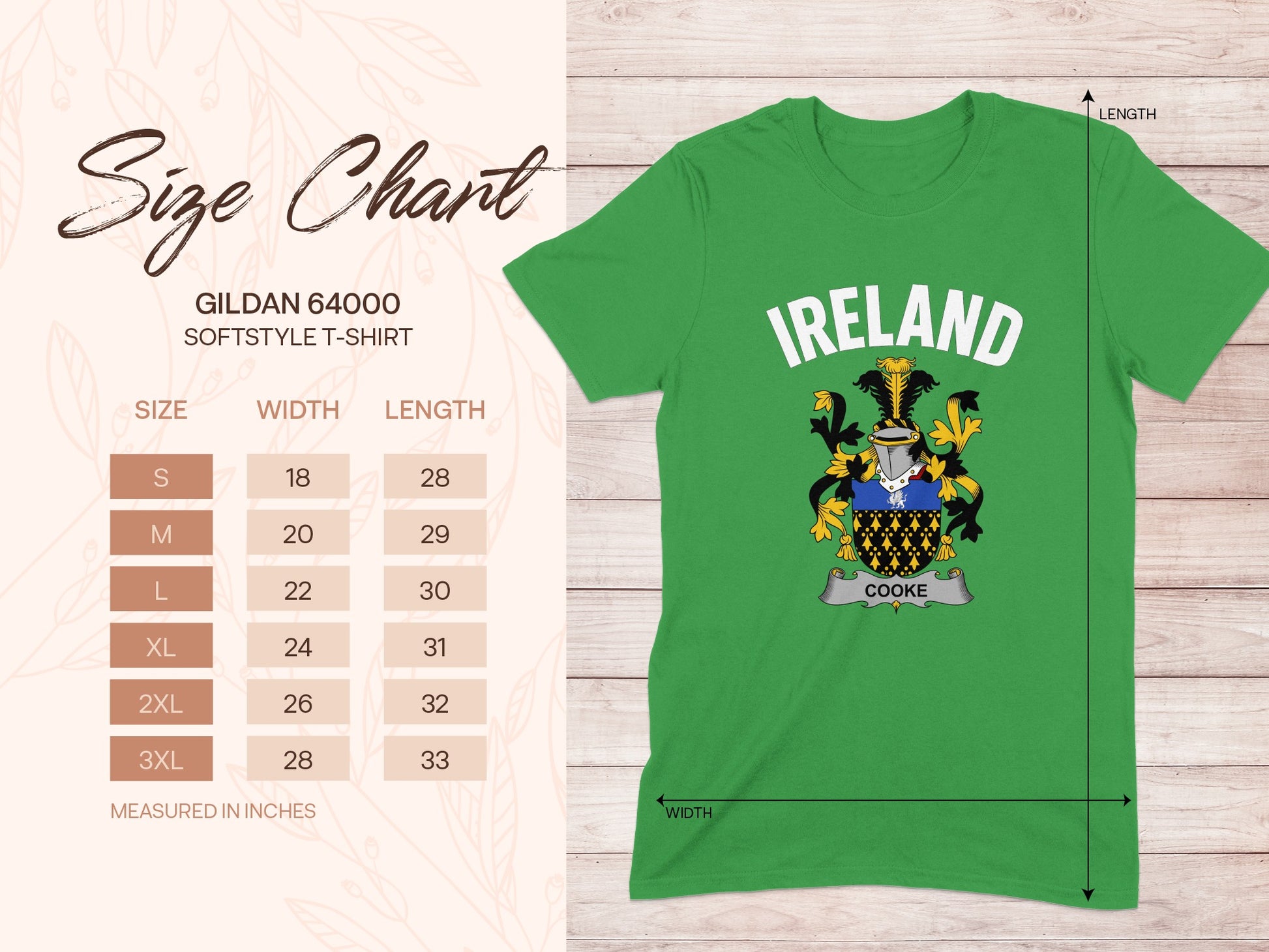 Ireland Crest Gildan 64000 Softstyle T-Shirt