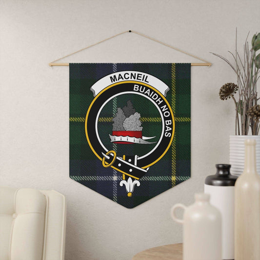 MacNeil Clan Scottish Tartan Crest Wall Pennant - Celtic Ancestry Gifts