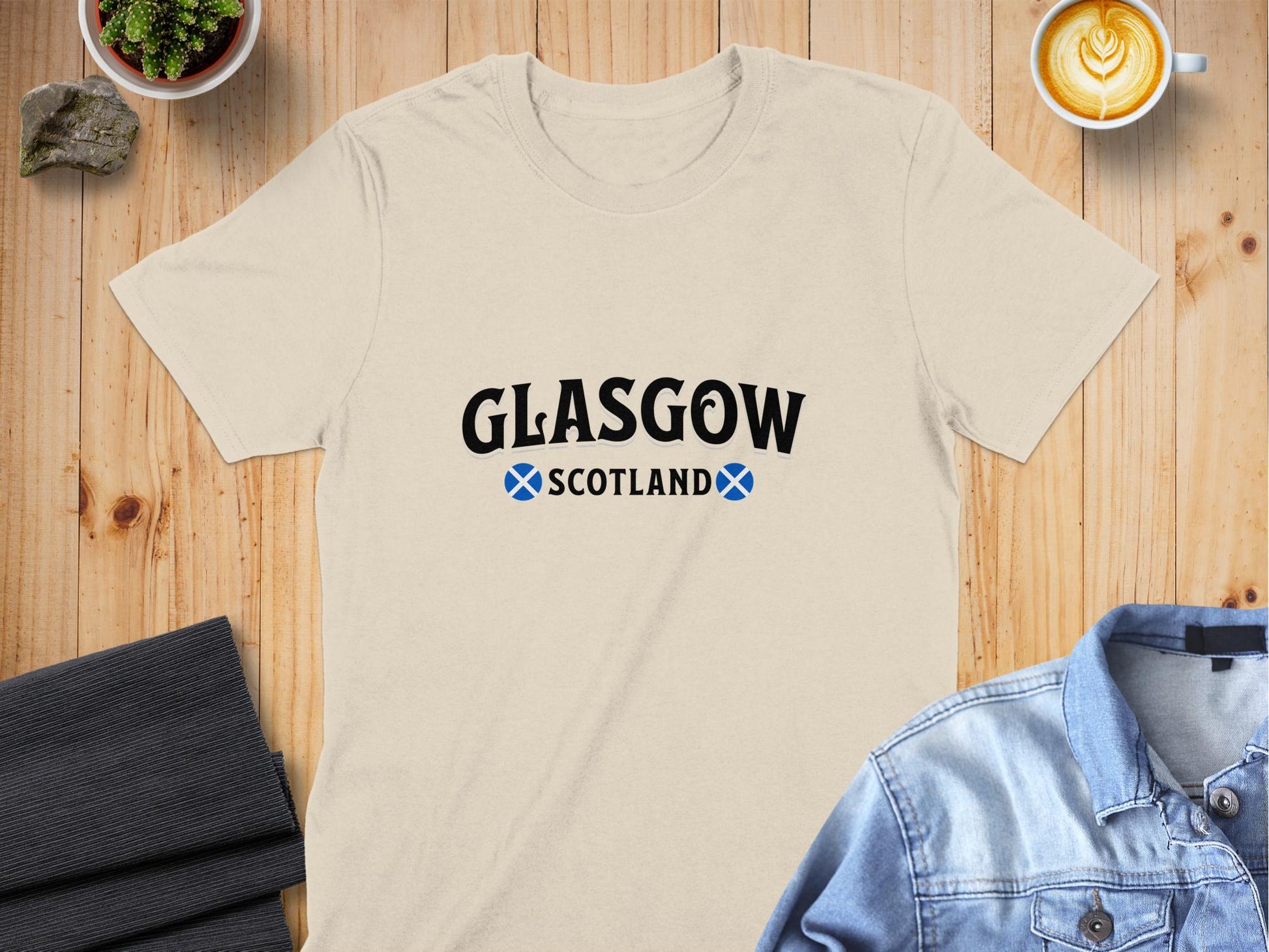 Vintage Glasgow Scotland City Souvenir Graphic T-Shirt - Living Stone Gifts