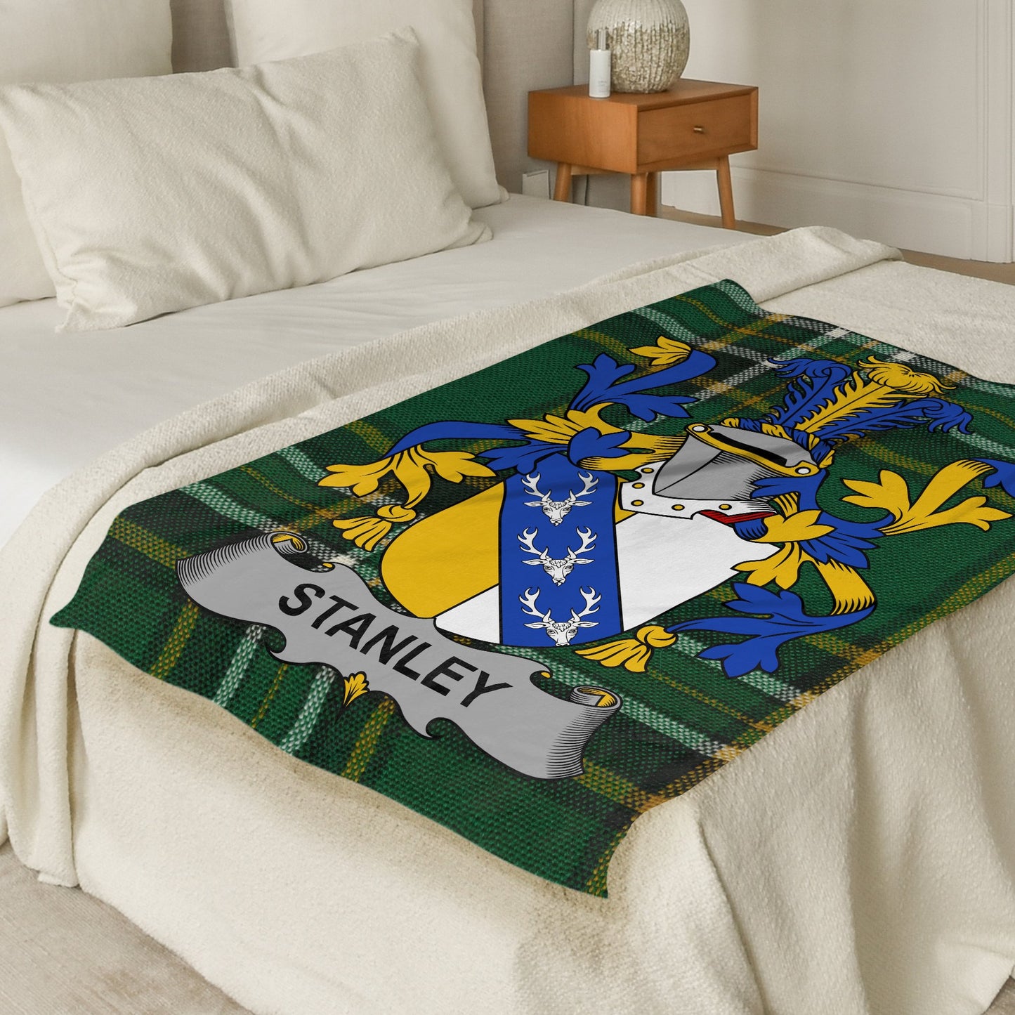 Stanley Surname Irish Tartan Throw Blanket - Living Stone Gifts