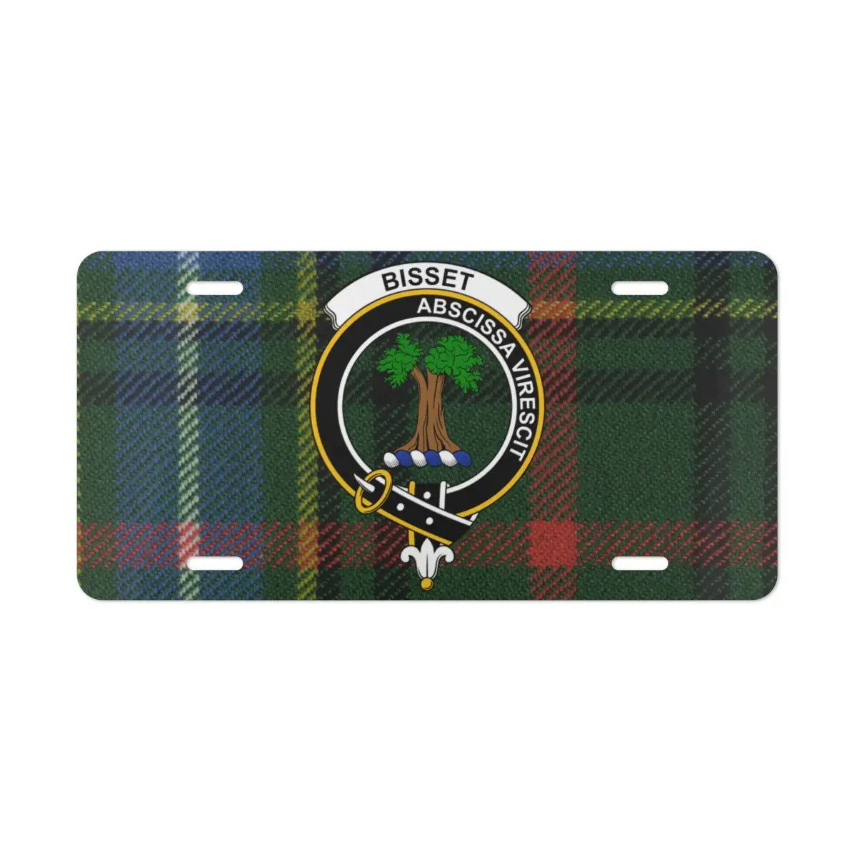 Bisset Abscissa Virescit Tartan Plaid License Plate product