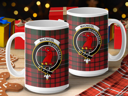 MacNicol Clan Custom Tartan Crest Emblem Mug - Living Stone Gifts