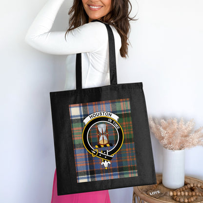 Clan Houston Scottish Crest Tartan Tote Bag - Living Stone Gifts