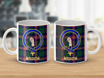 Younger Clan Scottish Tartan Crest Plaid Coffee Mug - Living Stone Gifts