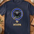 Dougal Stand Firm Scottish clan crest T-shirt in navy