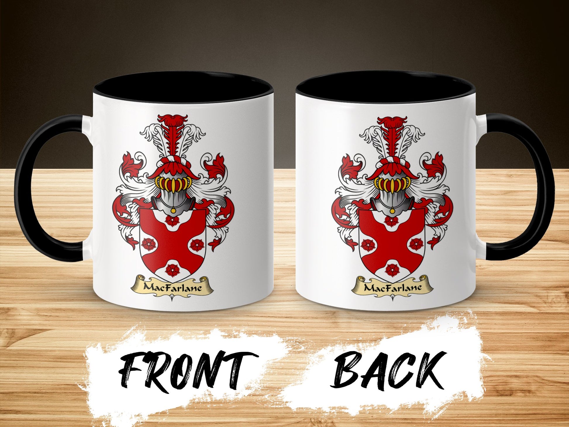 MacFarlane Clan Scottish Coat of Arms Crest Accent Mug - Living Stone Gifts