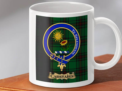 Carstairs Family Clan Crest Green Tartan Mug product