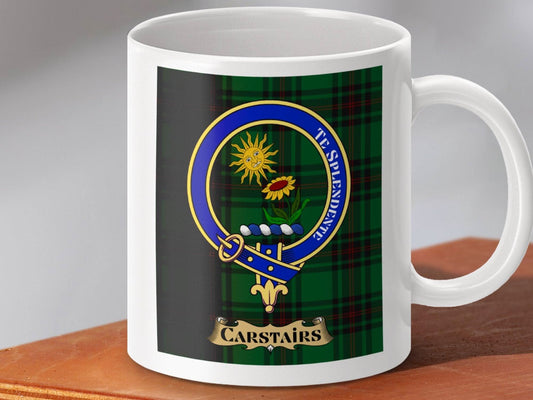 Carstairs Family Clan Crest Green Tartan Mug product