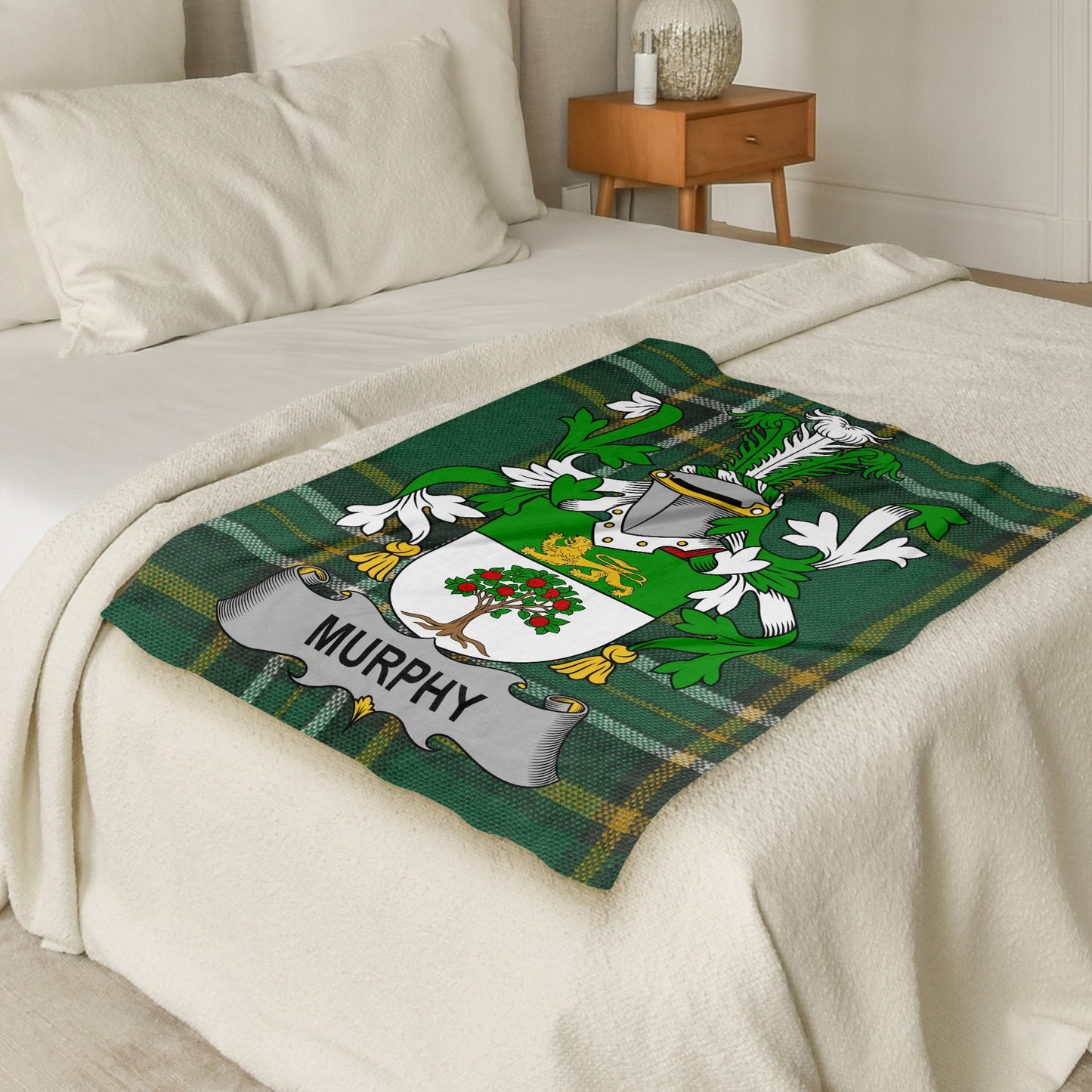 Murphy Surname Irish Tartan Throw Blanket - Living Stone Gifts