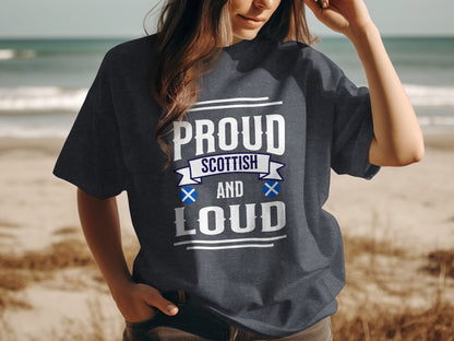 Proud Scottish and Loud Stylish Print T-Shirt - Living Stone Gifts