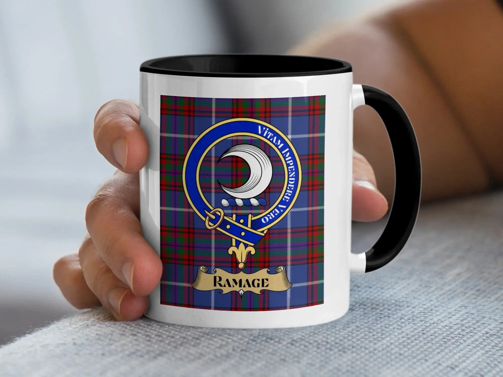 Scottish Clan Ramage Crest Tartan Pattern Mug