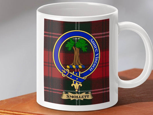 Clan Smollett Crest Plaid Mug Perfect Gift product