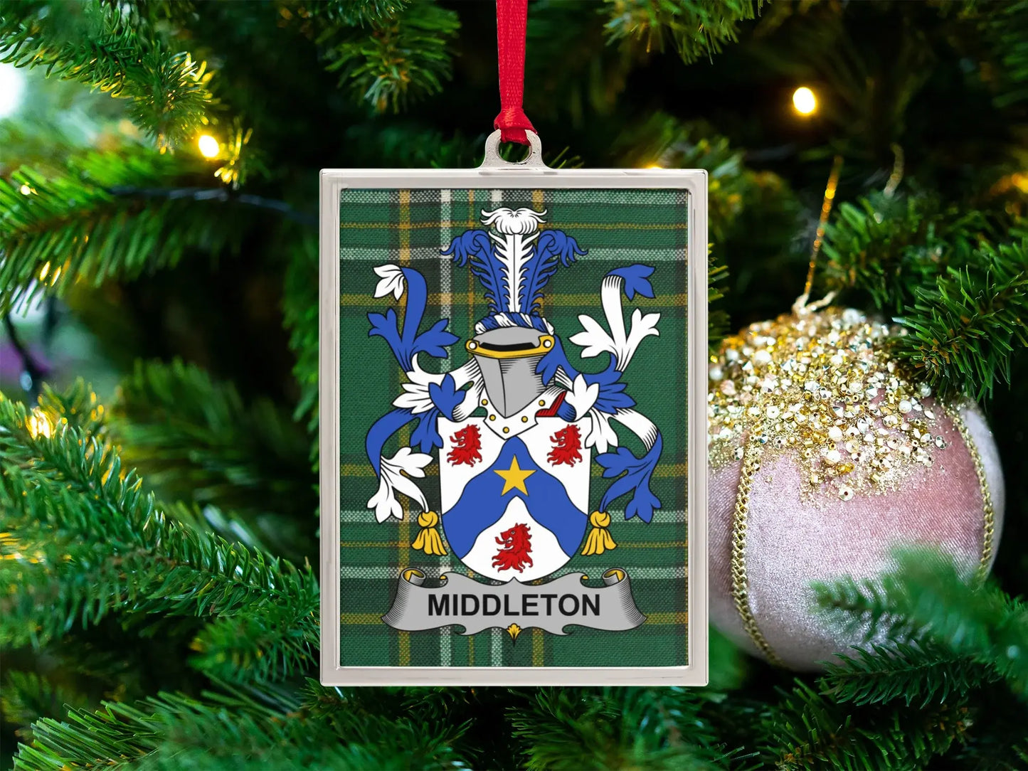 Personalized Family Crest Christmas Ornament product