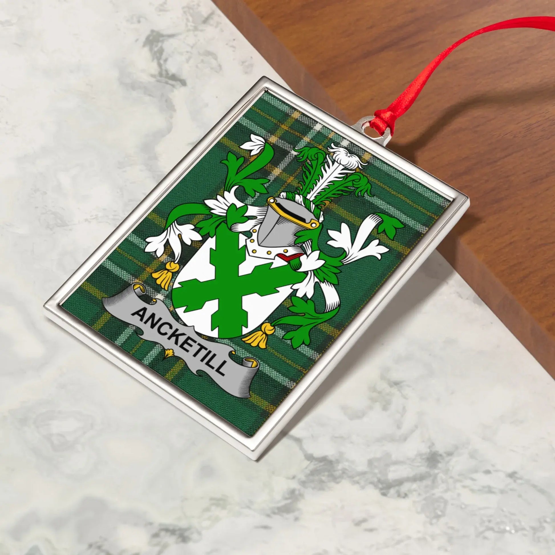 Ancketill Family Crest Plaid Ornament product type