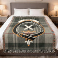 Clan Moffat woven tartan blanket — Spero Meliora crest in full colour, 60" x 50"