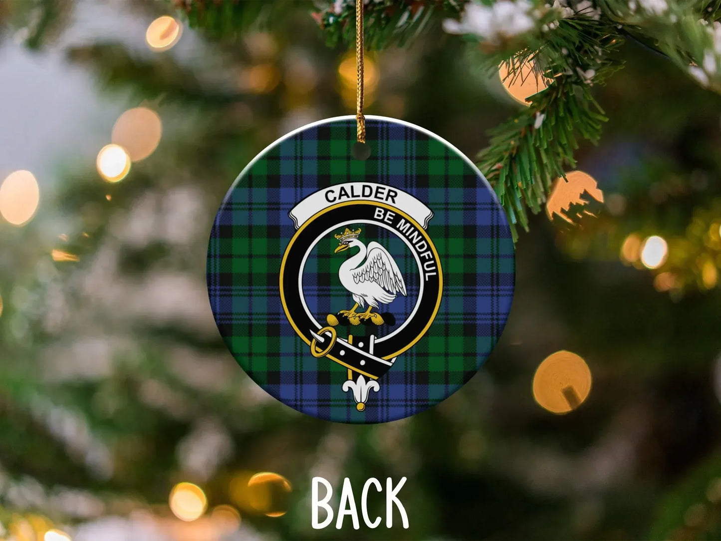 Calder Be Mindful Plaid Christmas Ornament product