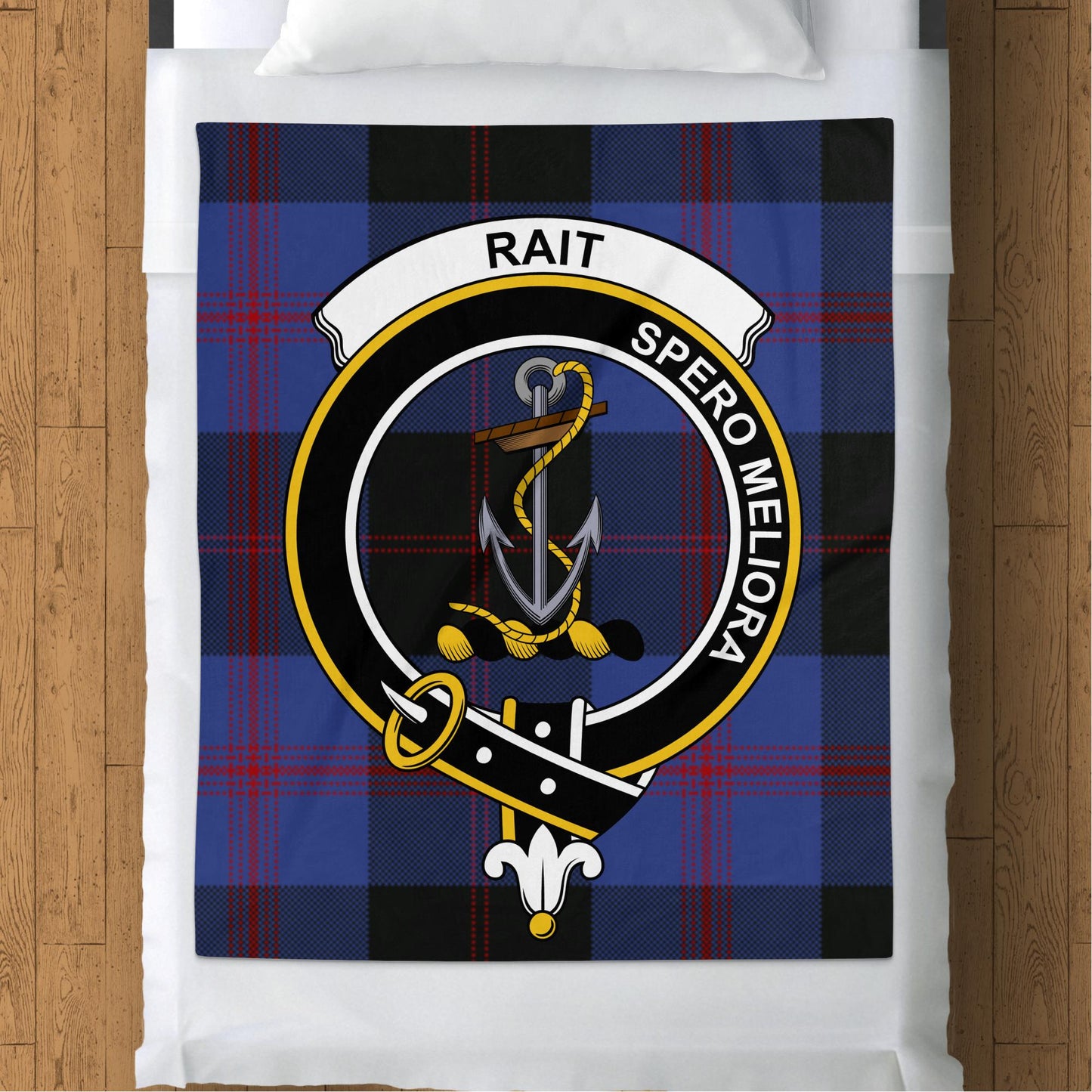 Custom Name Scottish or Irish Clan Crest Tartan Blanket - Choose Your Clan Crest - Living Stone Gifts