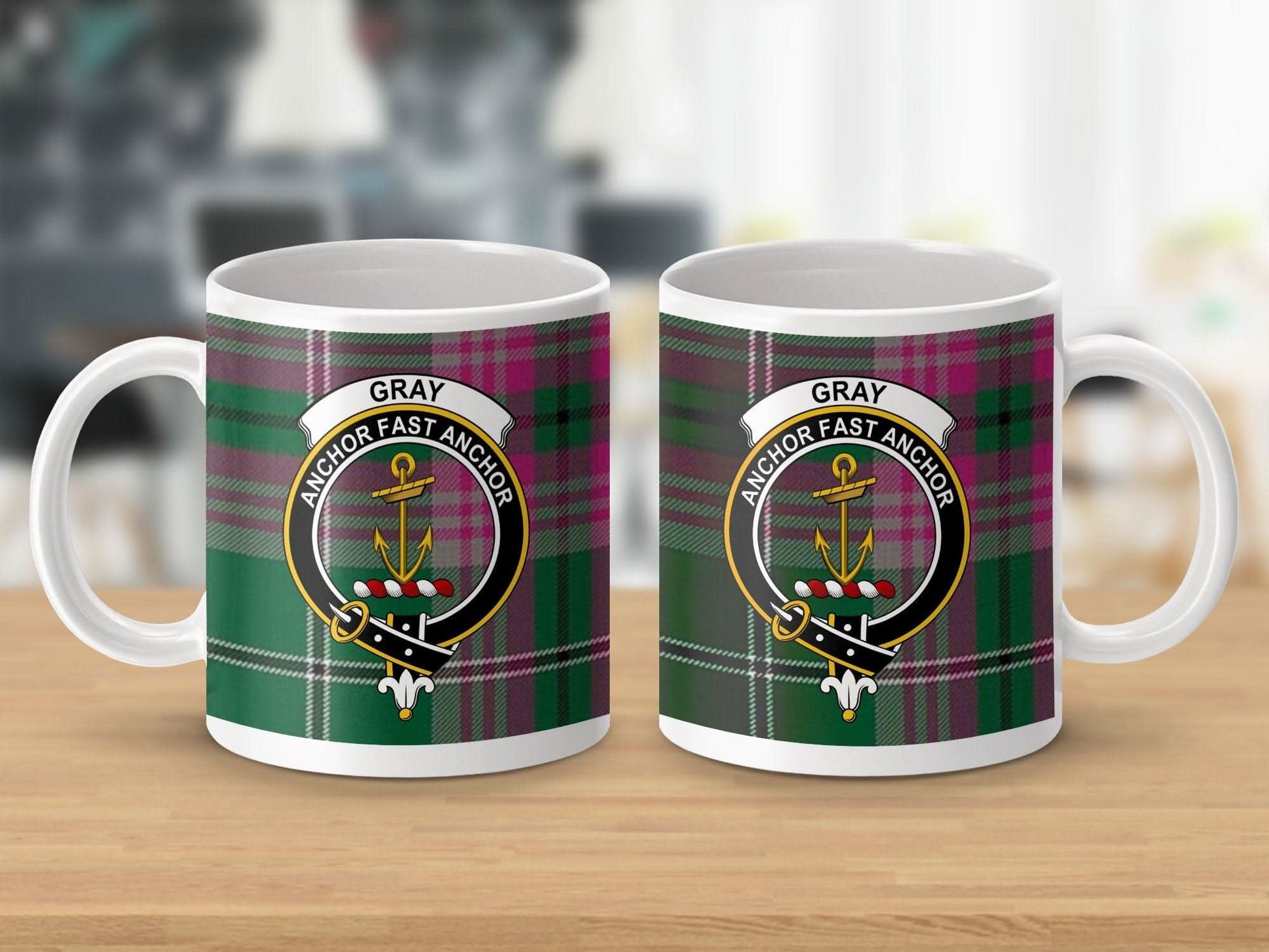 Gray Anchor Fast Anchor Clan Tartan Ceramic Mug product