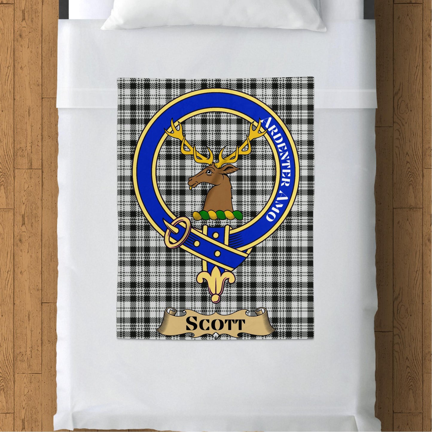 Scottish Clan Scott Crest Plaid Design Throw Blanket - Living Stone Gifts