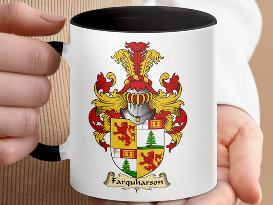 Farquharson Scottish Clan Coat of Arms Accent Coffee Mug - Living Stone Gifts