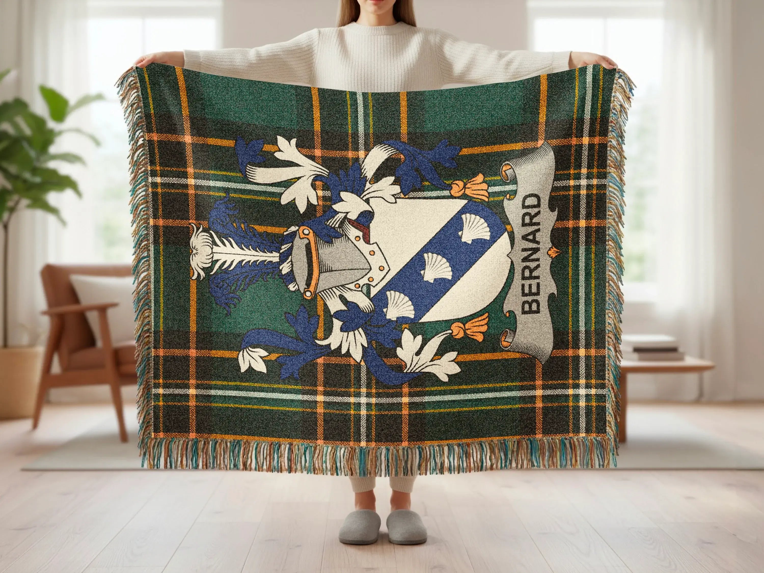 Bernard Family Crest Plaid Tartan Blanket product type
