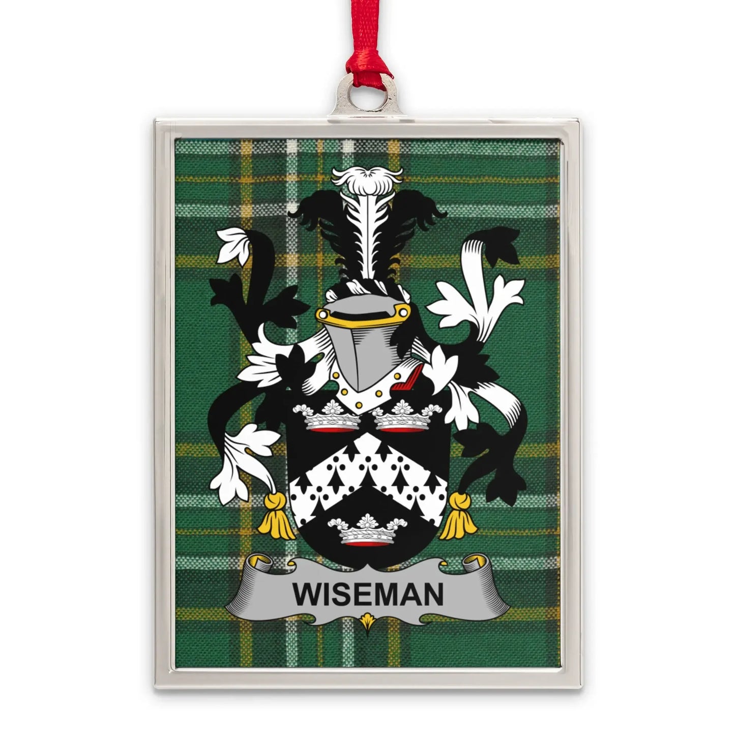 Wiseman Family Crest Plaid Rectangular Ornament product