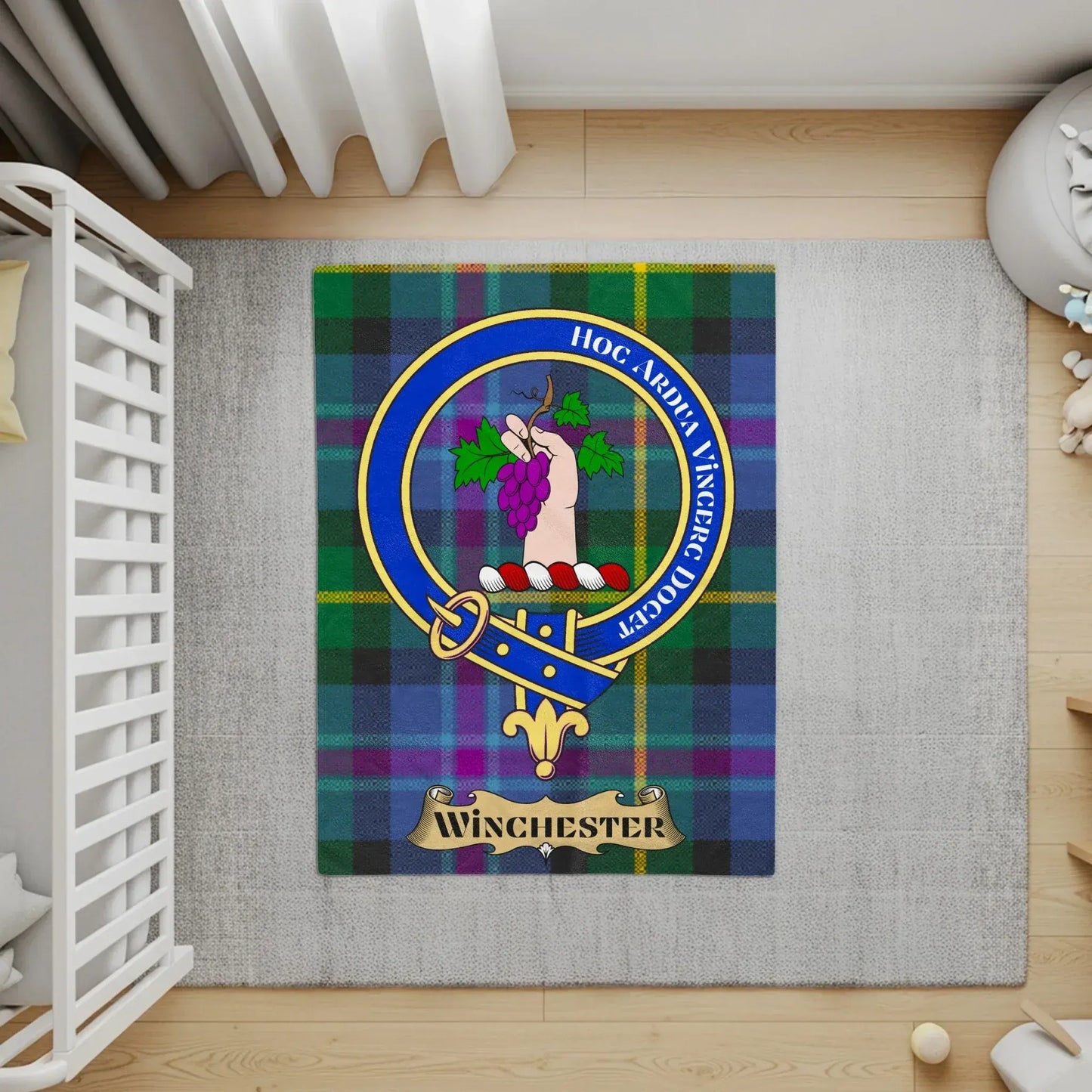 Winchester Family Tartan Crest Design Rug product