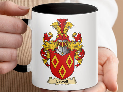 Clan Lowell Scottish Coat of Arms Accent Mug - Living Stone Gifts