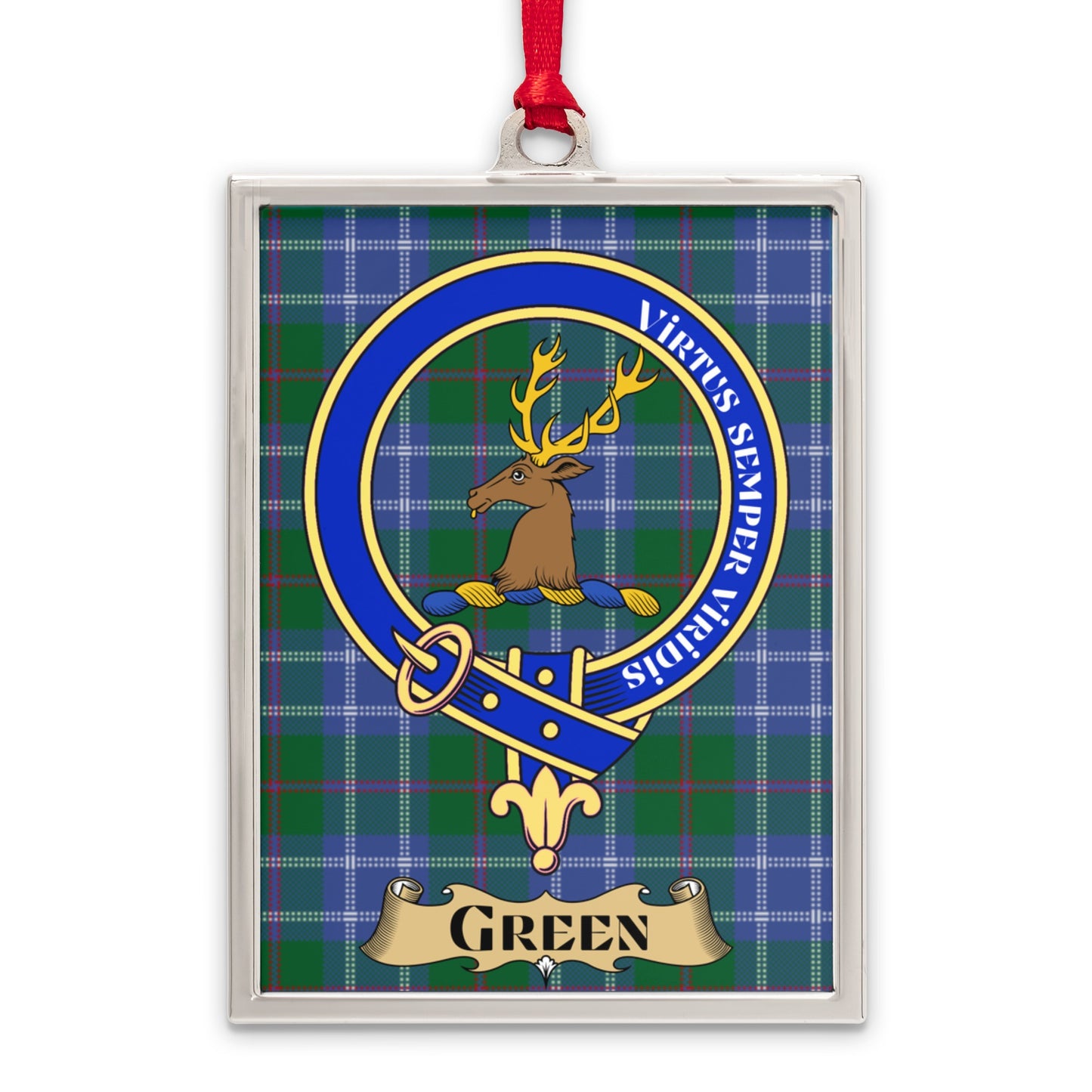 Virtutis Semper Paratus Green Tartan Ornament product