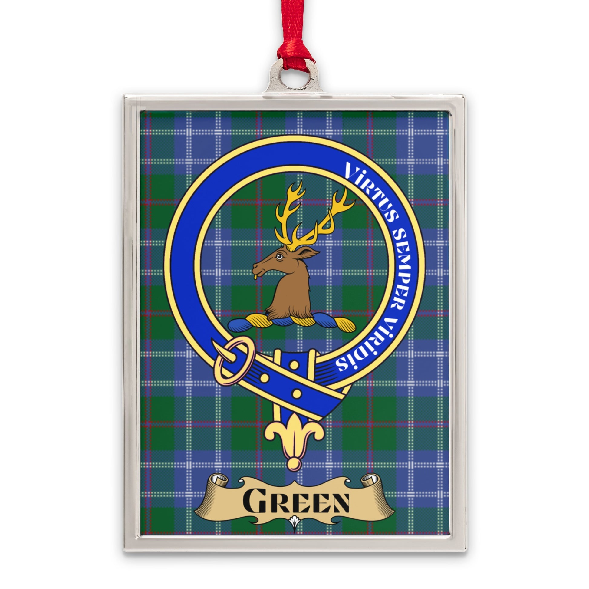 Virtutis Semper Paratus Green Tartan Ornament product