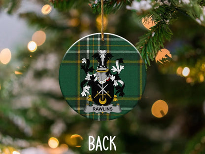 Rawlins Family Crest Holiday Tree Ornament product