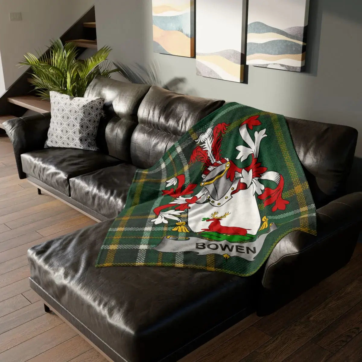 Bowen Family Crest Blanket for Cozy Home Decor Product