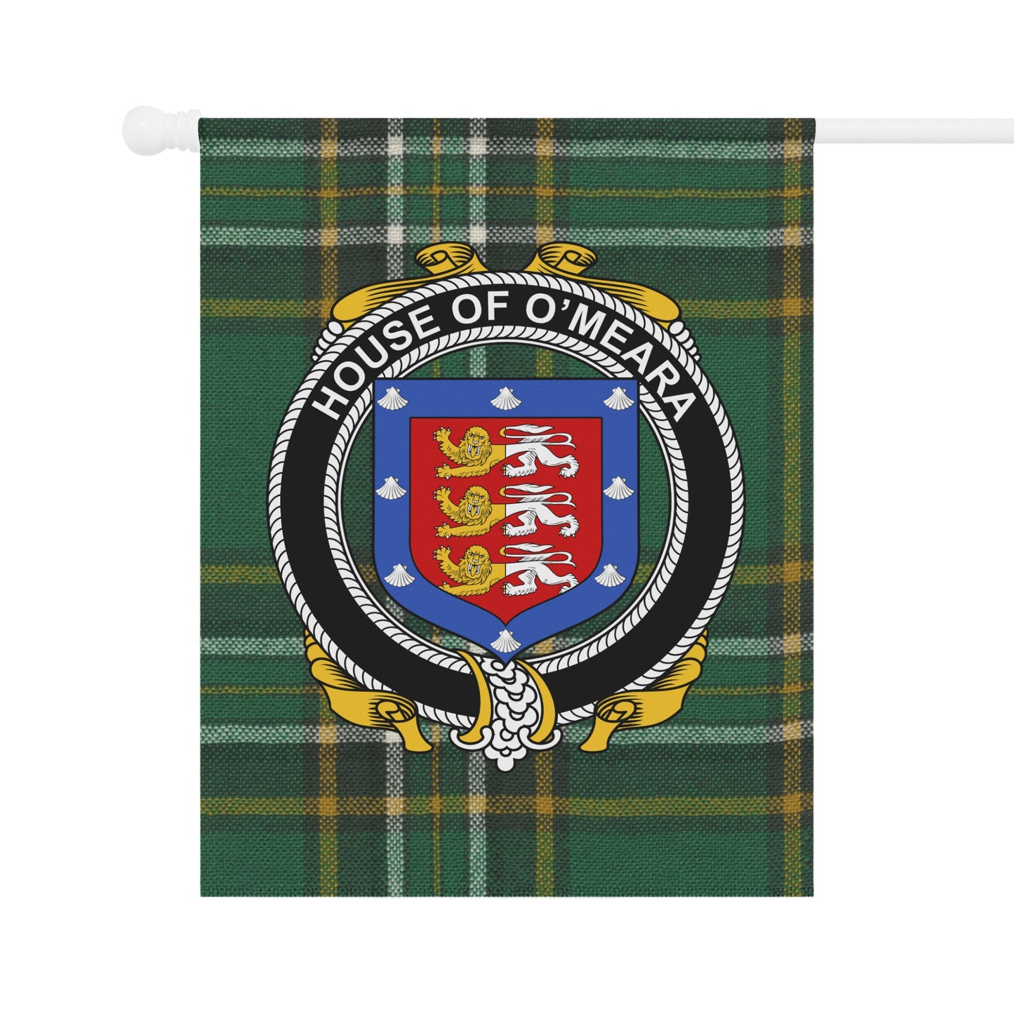 House of O'Meara Elegant Plaid Design Flag
