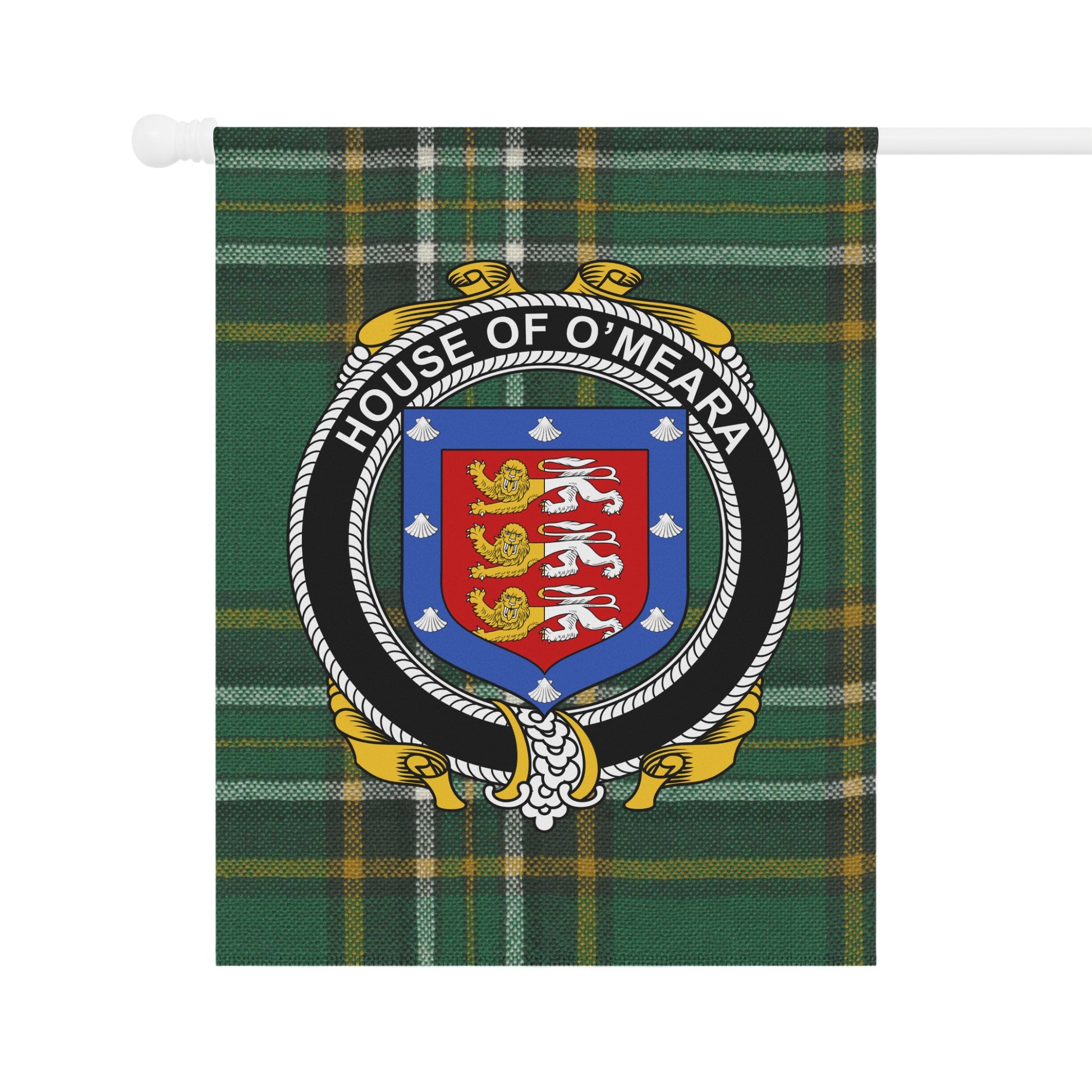 House of O'Meara Elegant Plaid Design Flag