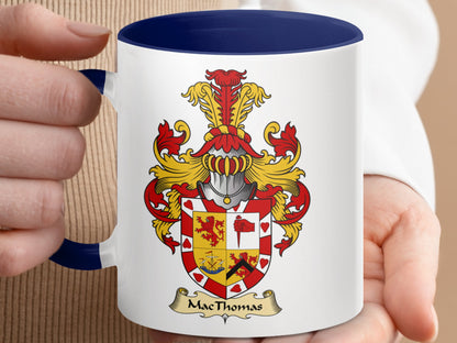 MacThomas Family Crest Coat of Arms Accent Coffee Mug - Living Stone Gifts