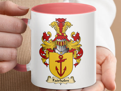 Fairholm Scottish Clan Coat of Arms Accent Coffee Mug - Living Stone Gifts