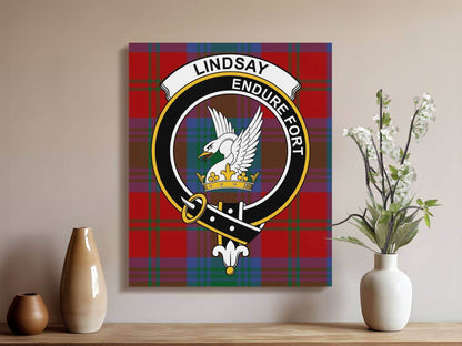 Lindsay Scottish Tartan Crest Canvas Wrap - Celtic Ancestry Gifts