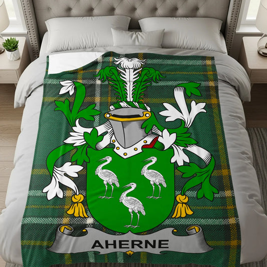 Aherne Family Crest Emblem Plaid Blanket product type