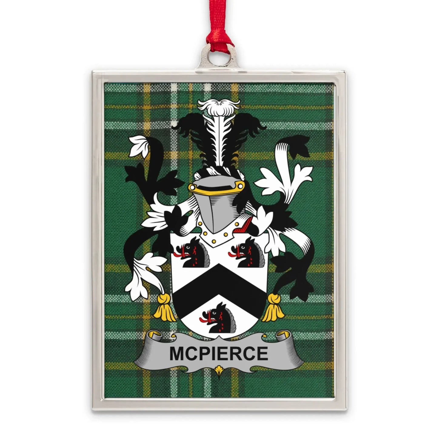 McPierce Family Crest Plaid Christmas Ornament product